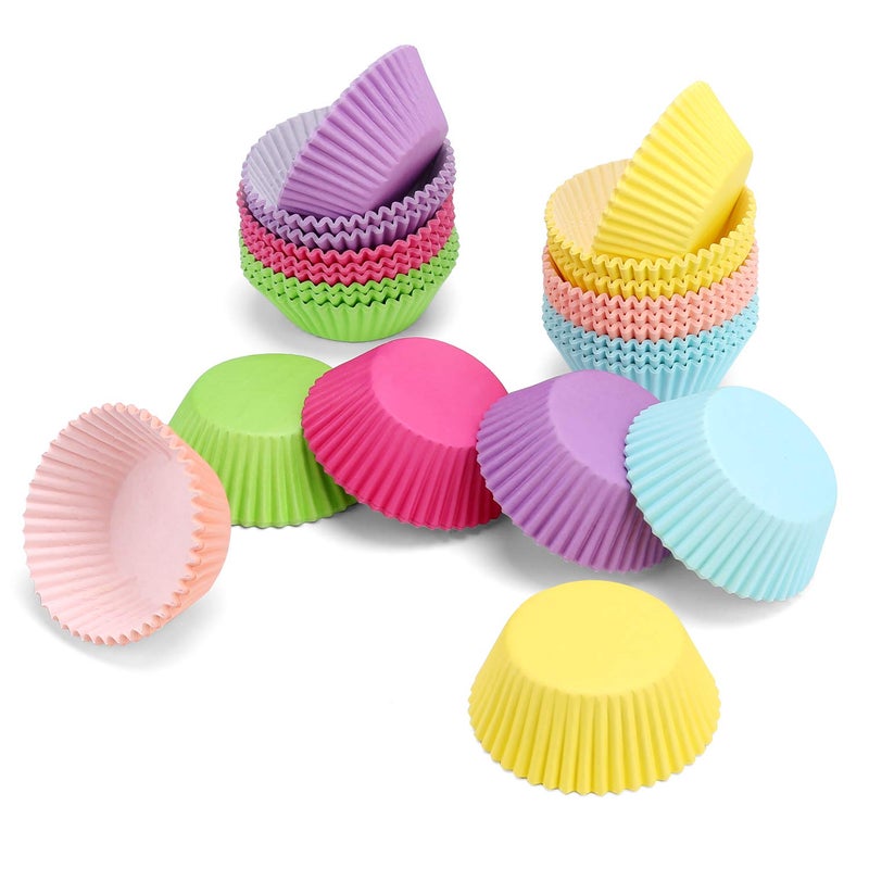 Hadoife 600 pcs Rainbow Standard Paper Cupcake Liners - Versatile Baking Cups for Muffins and Cupcakes, Ideal for Pans. Perfect for Events, Easy Cleanup, Brighten Your Baked Goods with Vibrant Colors - Image 3